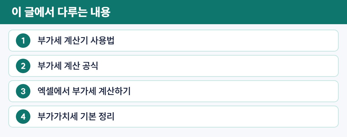 글 구성 한눈에 보기 – 부가세 계산기